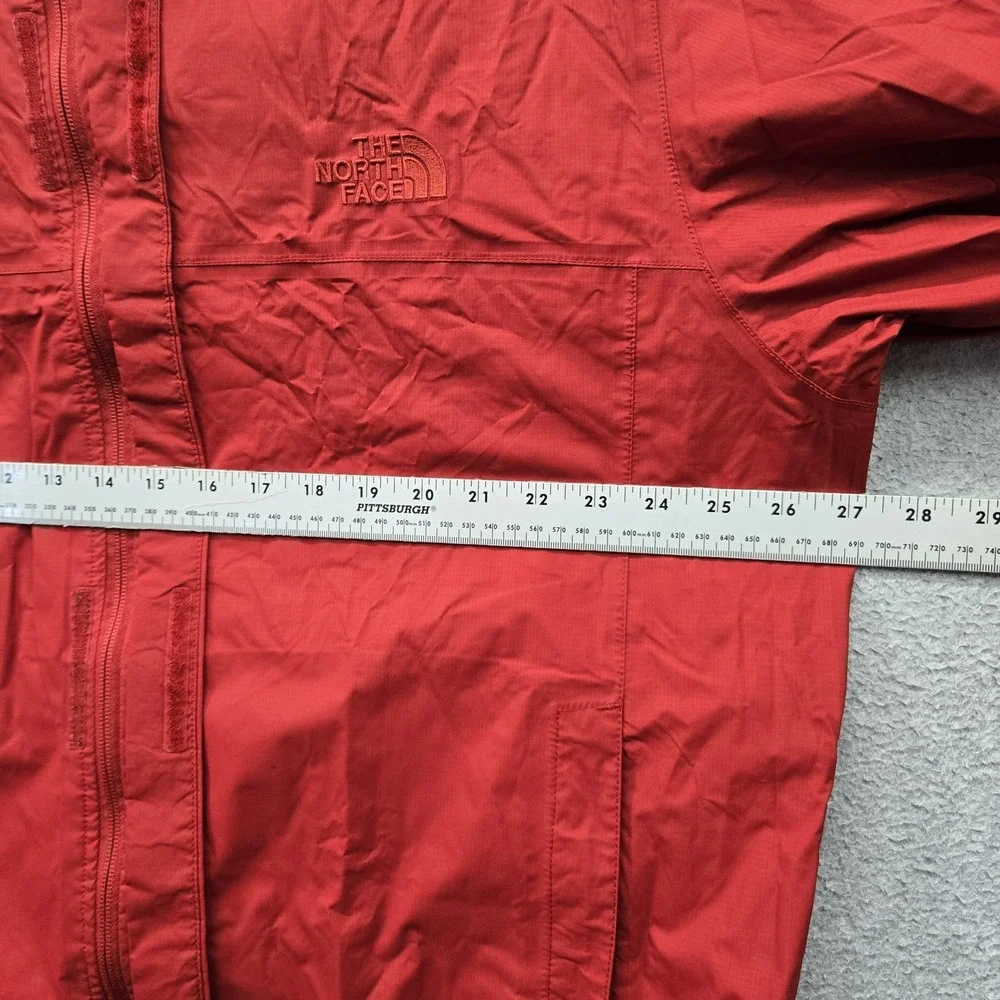 The North Face Men Jacket 2XL Red Rain Full Zip Logo Embroidered Hooded Pockets